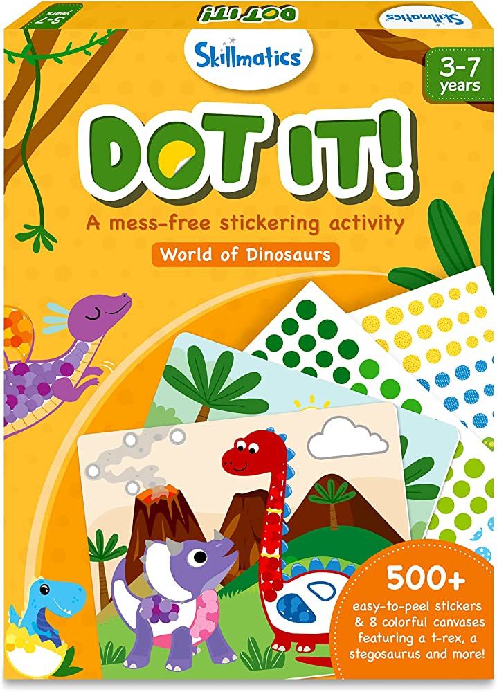 Skillmatics Art Activity Dot it - No Mess Sticker Art, 8 Dinosaur Themed Pictures, Gifts for Ages... | Amazon (US)