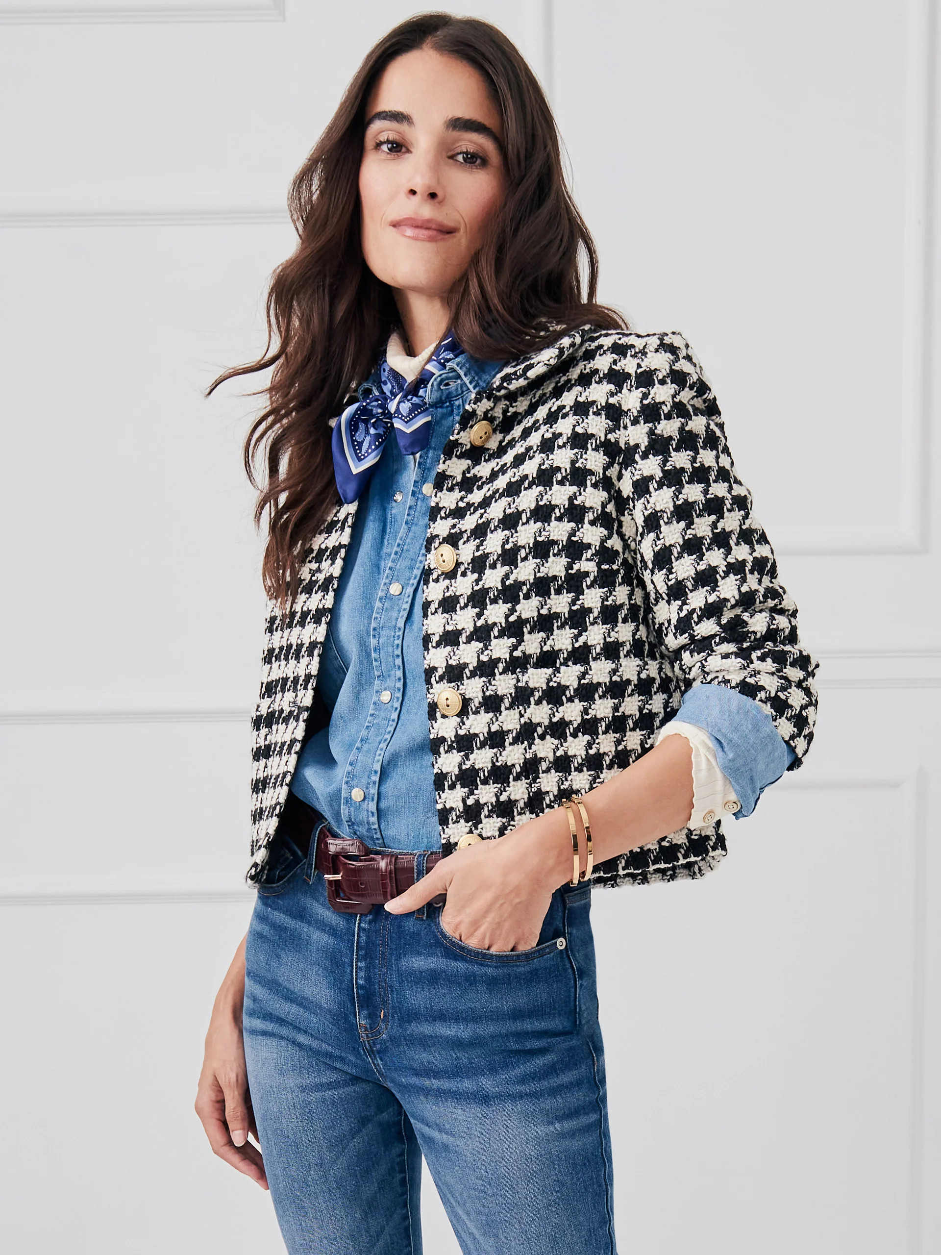 Violette Jacket in Houndstooth | J.McLaughlin