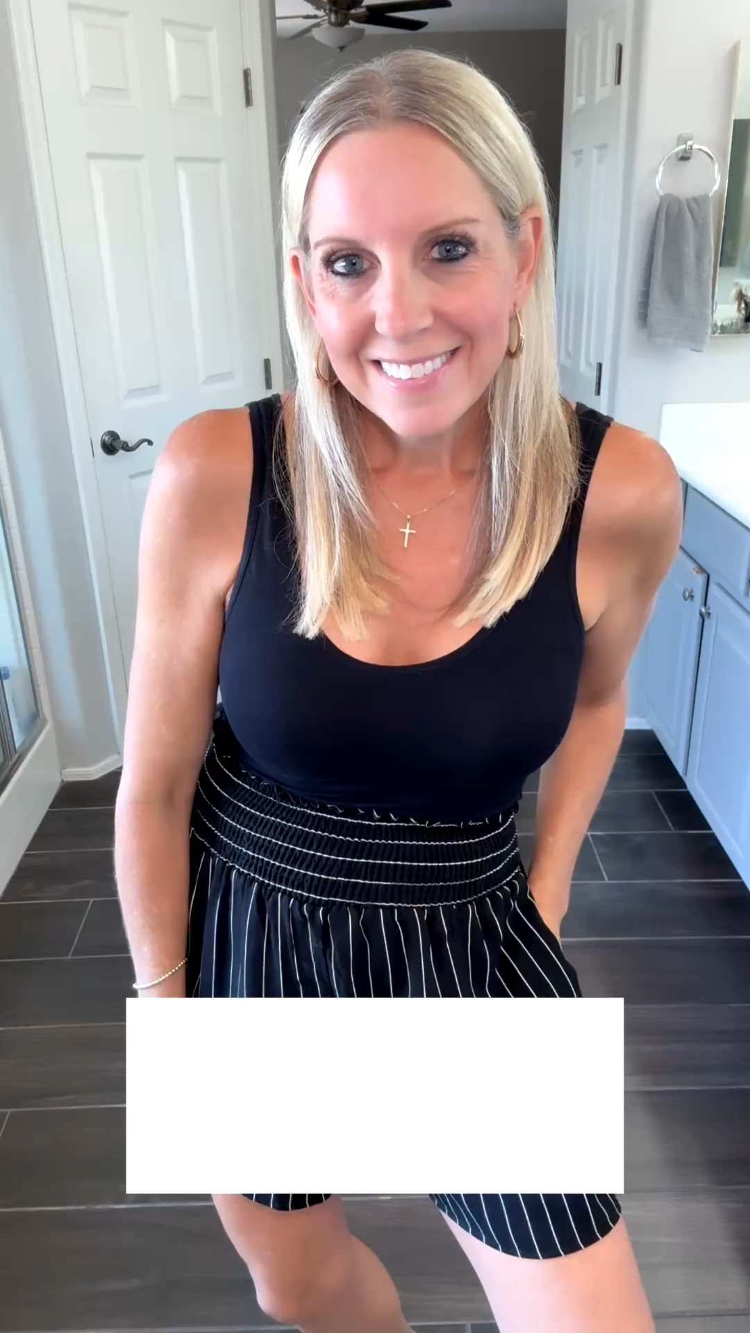 My summer uniform when it’s hot as Hades outside! 🥵

These lightweight, ruched waist, pocketed shorts (wearing a S long) are perfect for these temps. I love that there is a long option, and I know many of my lady followers will too. The stripes would definitely pair well with any color top, but because I love adding a pop of red to any outfit, I went with black. The waist is very stretchy, and the pockets are deep. These @lepunuo shorts are available on Amazon in multiple colors and are ONLY $14 today!!