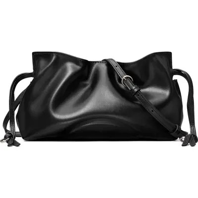 Tory Burch Ella Faux Leather Drawstring Pouch in Pine Tree at Nordstrom | Nordstrom