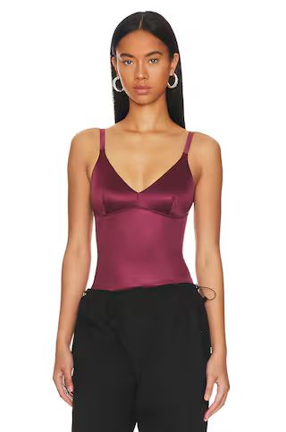 SPANX Shaping Satin Thong Bodysuit in Sangria from Revolve.com | Revolve Clothing (Global)