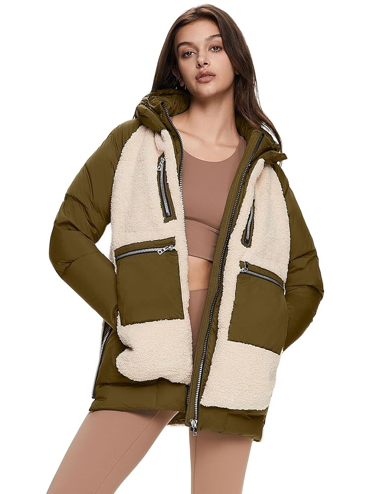 Orolay Women's Thickened Winter Down Coat Windproof Hooded Puffer Jacket with 6 Pockets | Amazon (US)
