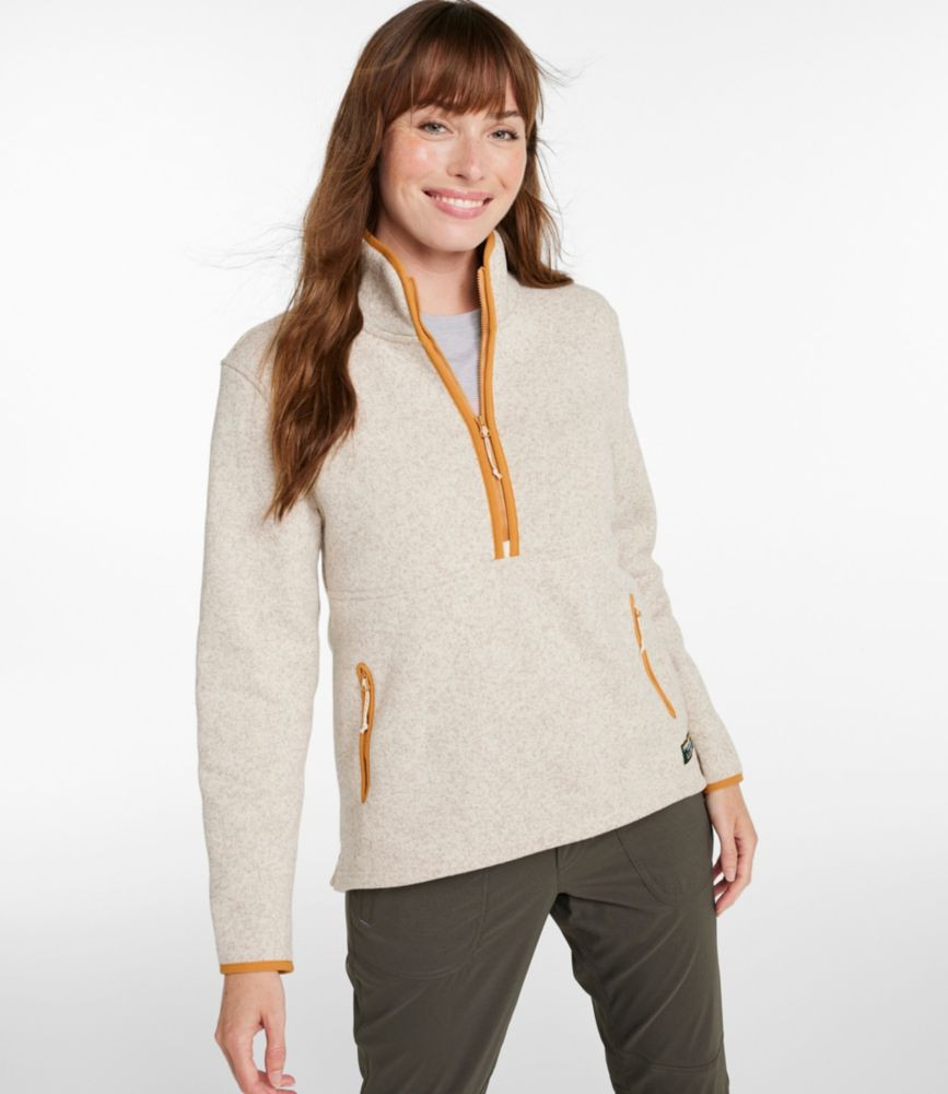 Women's L.L.Bean Sweater Fleece Half-Zip Pullover Sailcloth/Warm Gold Extra Large, Polyester Blend Fleece | L.L. Bean