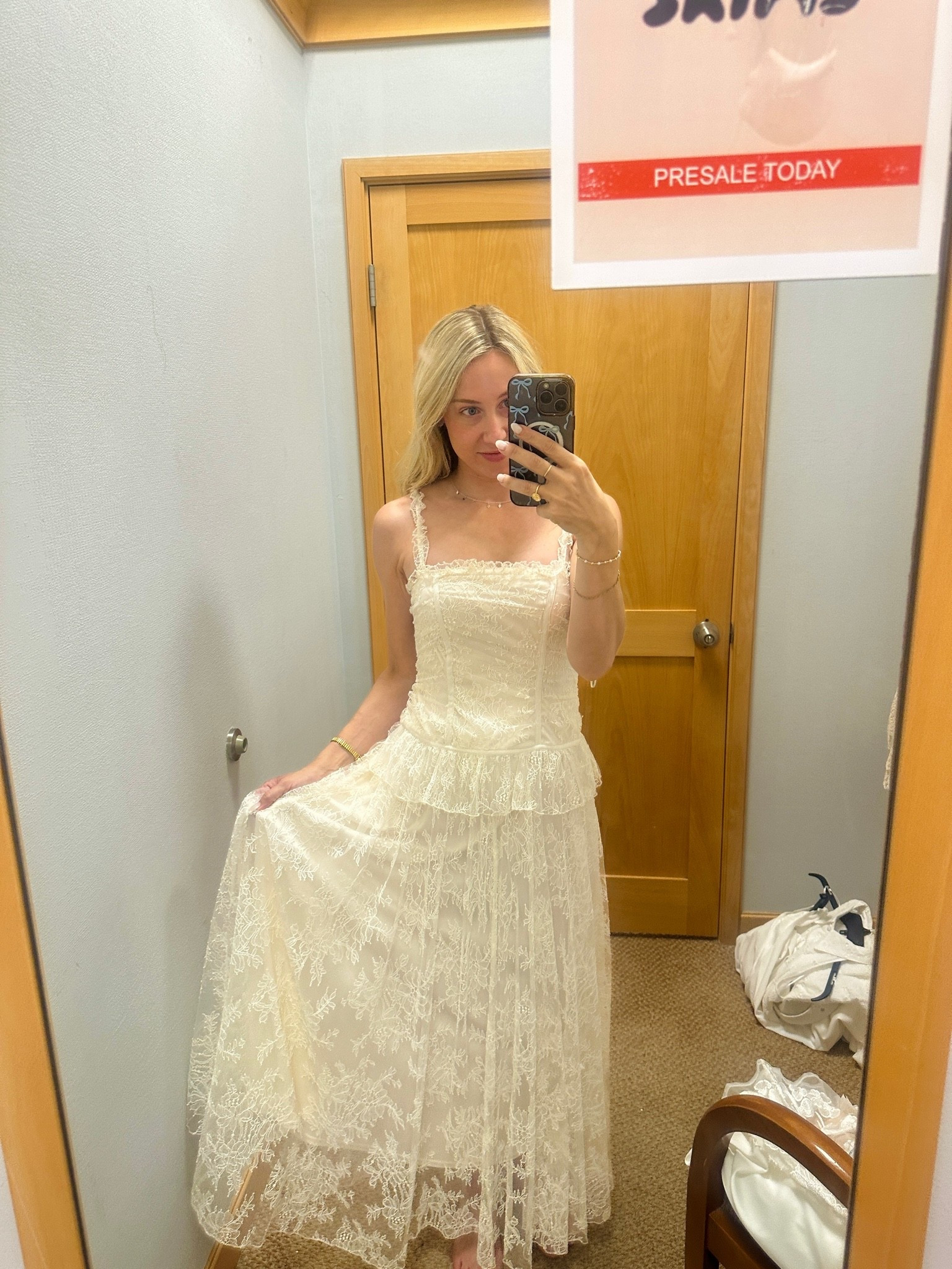 The details on this cream lace were so lovely!! I loved the waist, ruffles, and everything.  #lacedress #bridaldress #stevemadden

#LTKWedding #LTKfitnessgoals