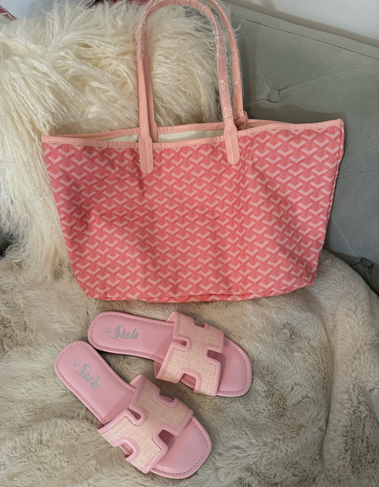 Shein designer inspired accessories finds. Goyard tote bag dupe hermes sandals shein. Outfit under $20! Affordable fashion finds. Shein haul. Shein summer finds. Summer outfit details pink tote bag pink sandals. Pink girly outfit aesthetic stockholm girl inspired outfit scandi style

#LTKTravel #LTKSeasonal #LTKStyleTip