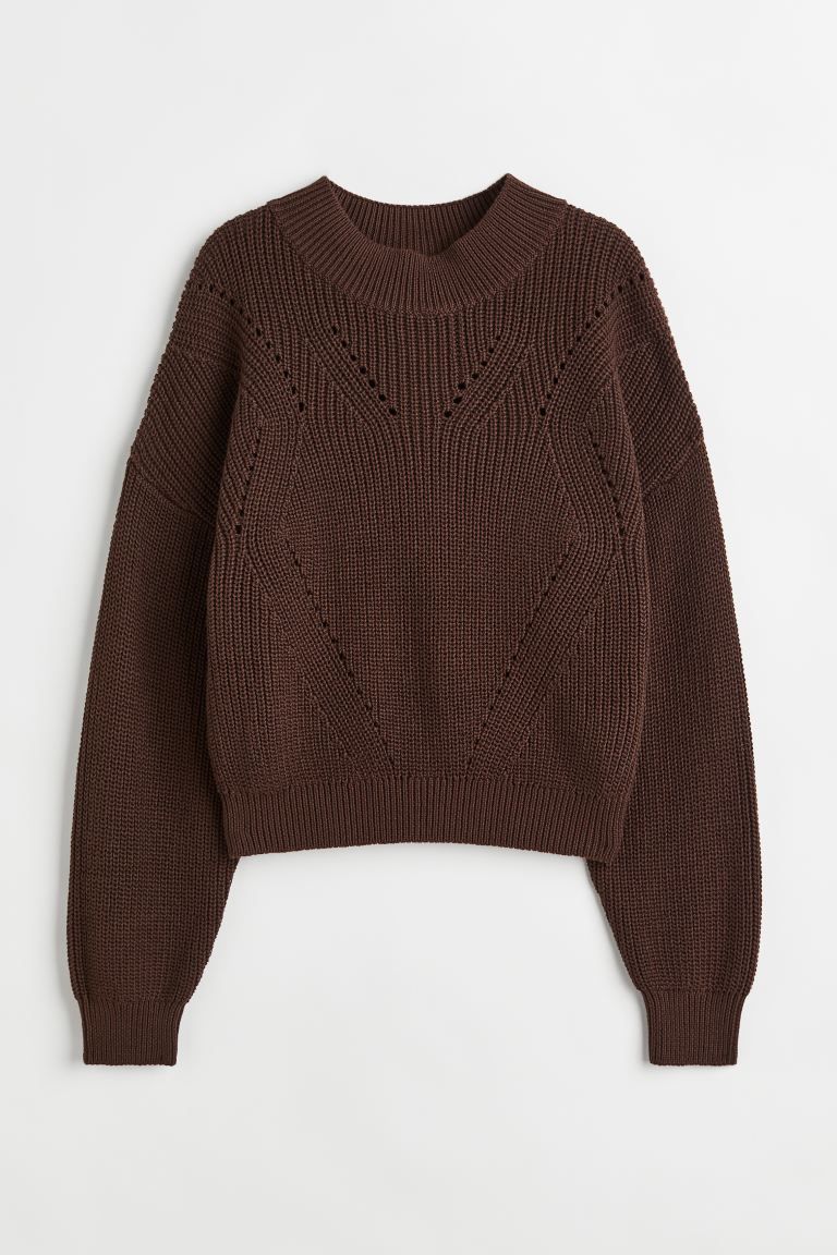 Knit Sweater - Dark brown - Kids | H&M US | H&M (US + CA)