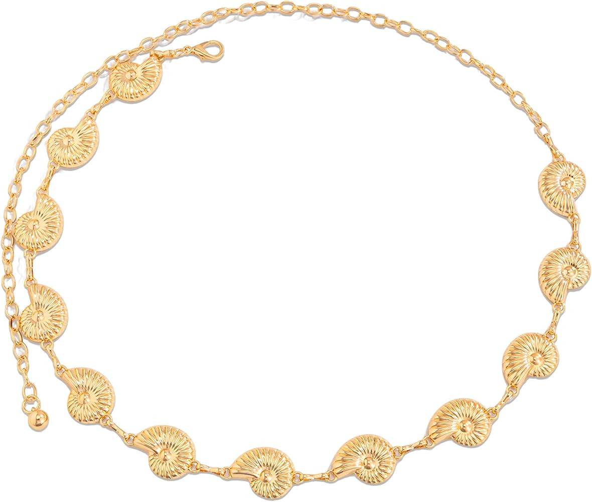 JeVenis Gold Seashell Waist Chains Women Boho Pearl Shell Body Chain Summer Beach Charm Waist Cha... | Amazon (UK)