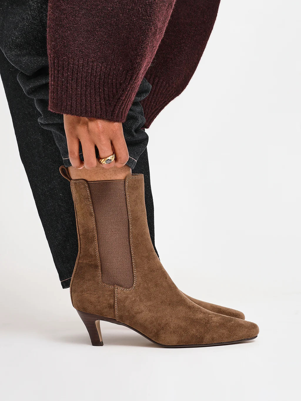 Ritual Sand Kitten Heel Chelsea Boots | Linzi Shoes