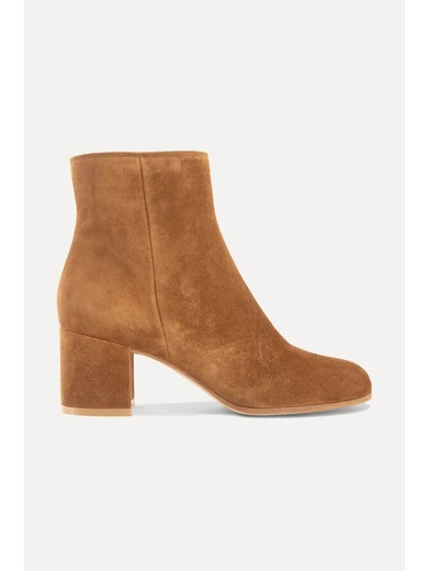 Gianvito Rossi - Margaux 65 Suede Ankle Boots - Tan | NET-A-PORTER (US)