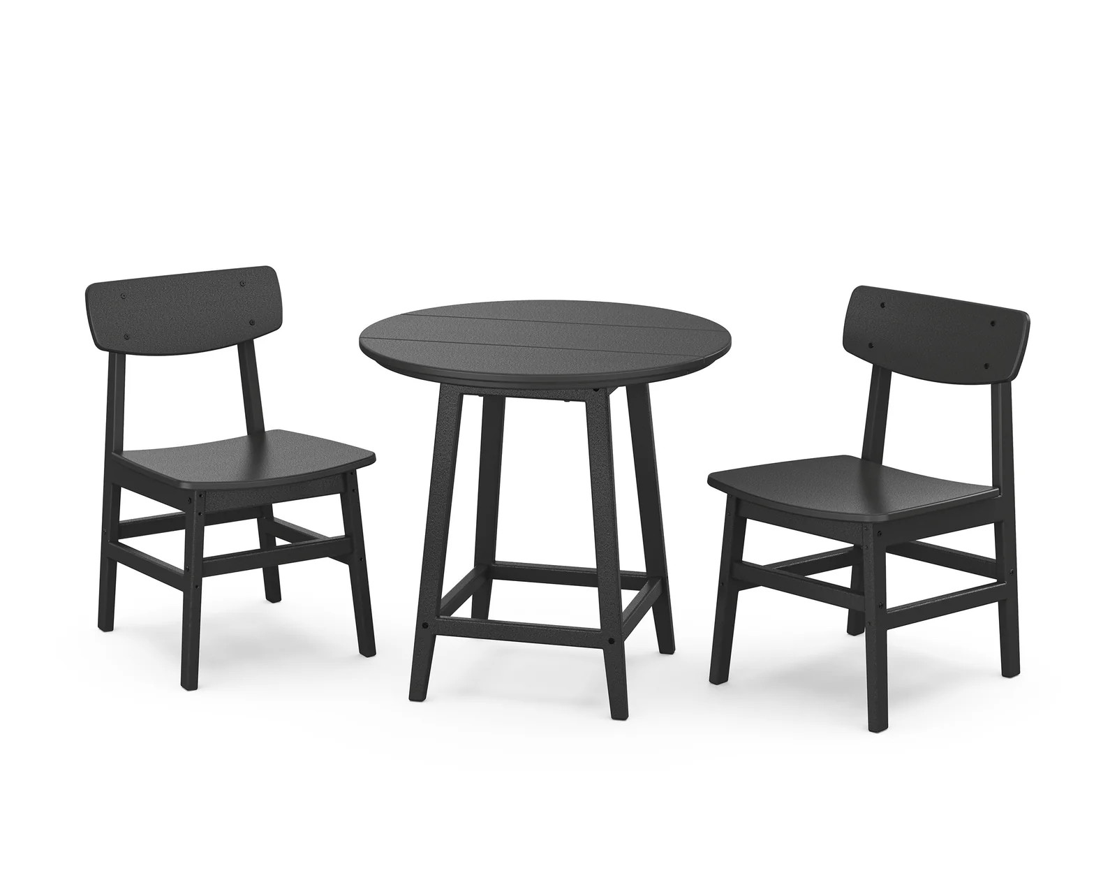 Modern Studio Urban Chair 3-Piece Round Bistro Dining Set | POLYWOOD