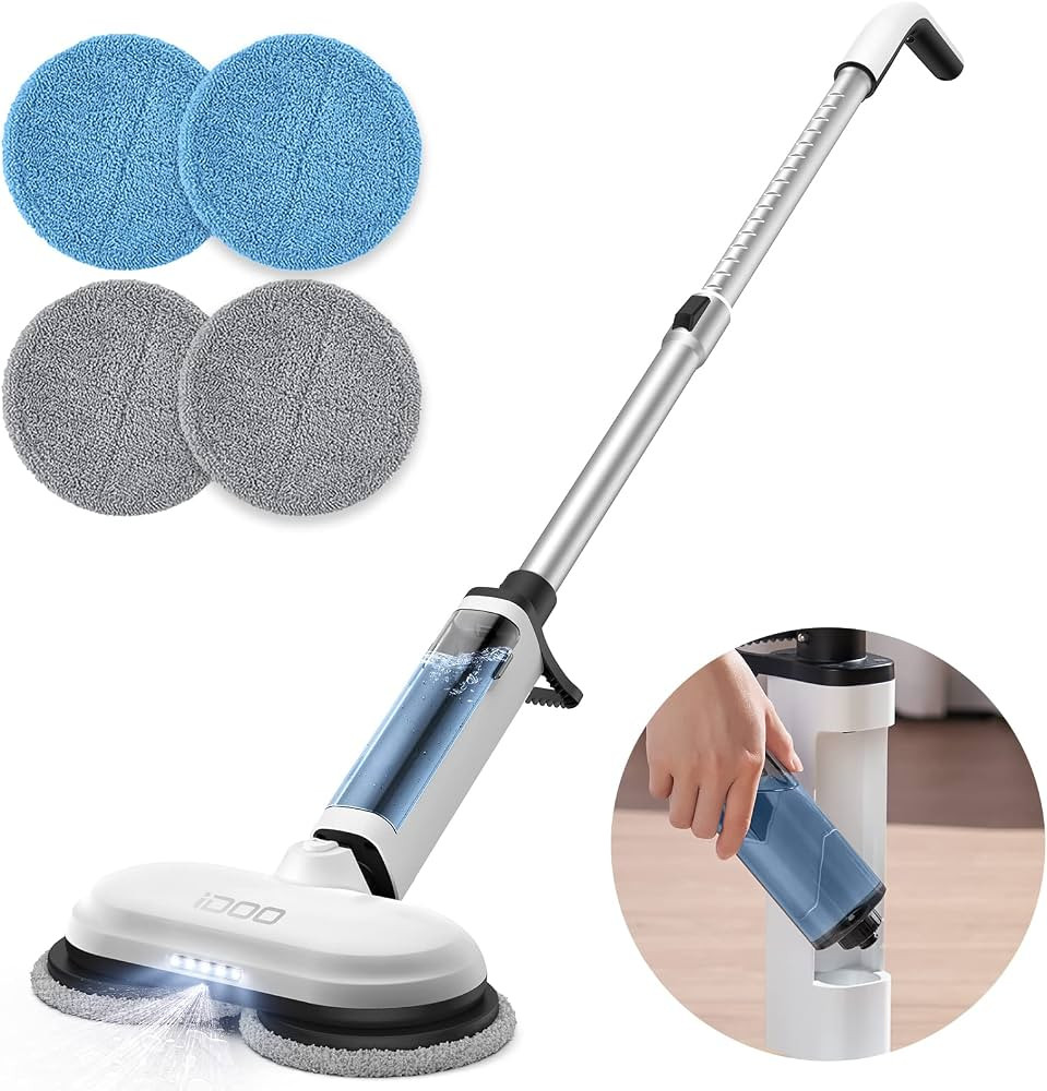 [2023 Upgraded] Cordless Electric Mop, iDOO Dual-Motor Electric Spin Mop with Transparent Water T... | Amazon (US)