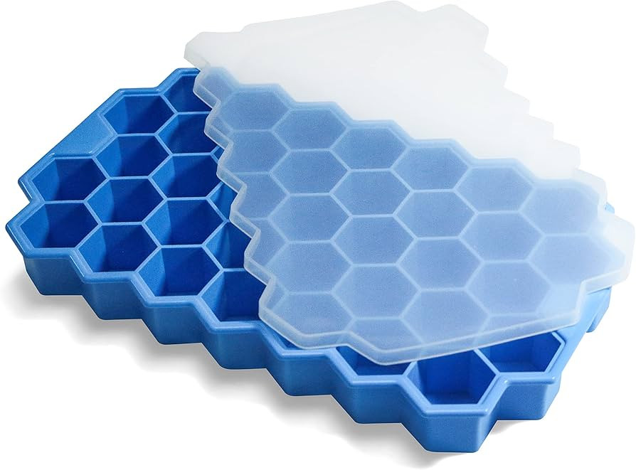 Ice Cube Trays for Freezer with Lid-37 Grid Silicone for Small Ice Cube Molds,Easy-Release Reusab... | Amazon (US)