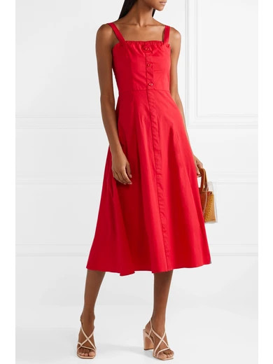 Penny cotton-blend poplin midi dress | NET-A-PORTER (US)
