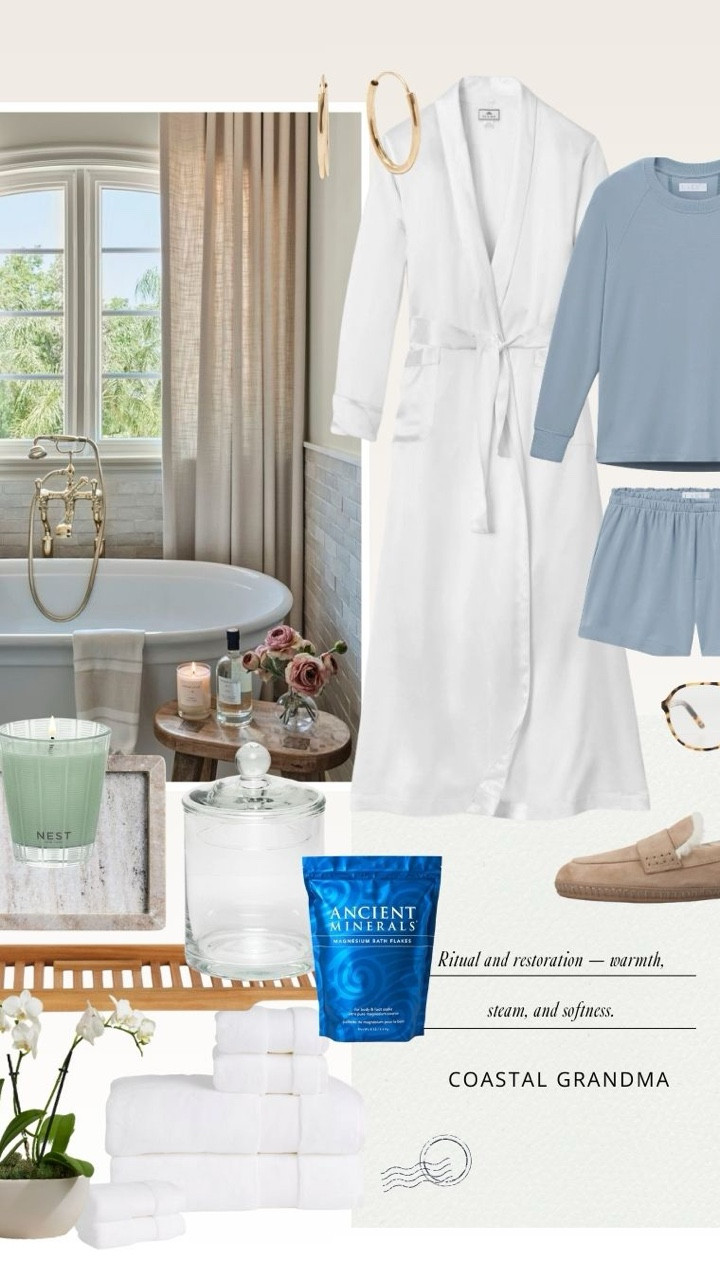 Coastal Grandmother 🤍🌊

Soft layers, sandy neutrals, and effortless coastal touches—this edit brings the Coastal Grandmother look to life. From a cozy spa night at home to a breezy coastal walk (hot chocolate in hand) and a warm winter dinner with friends, these head-to-toe looks and home details are all about calm, comfort, and timeless style.

Save this post for coastal-inspired outfit and home inspiration, and tap to shop each piece that creates that relaxed, collected feeling. ✨ 

 #LTKStyle #CoastalGrandmother #CoastalStyle #TimelessStyle #NeutralStyle #CozyLiving #CoastalHome #EverydayElegance #LTKFinds 

#LTKootd #LTKOver40