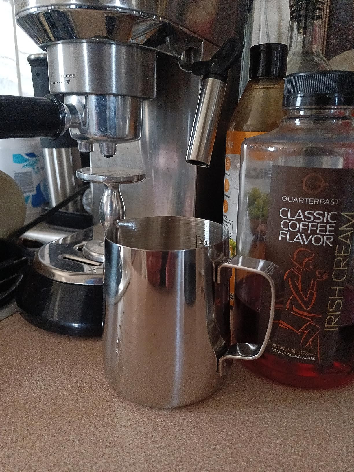 Milk Frothing Pitcher, 12Oz Milk Frother cup Espresso Cup Stainless Steel | Amazon (US)