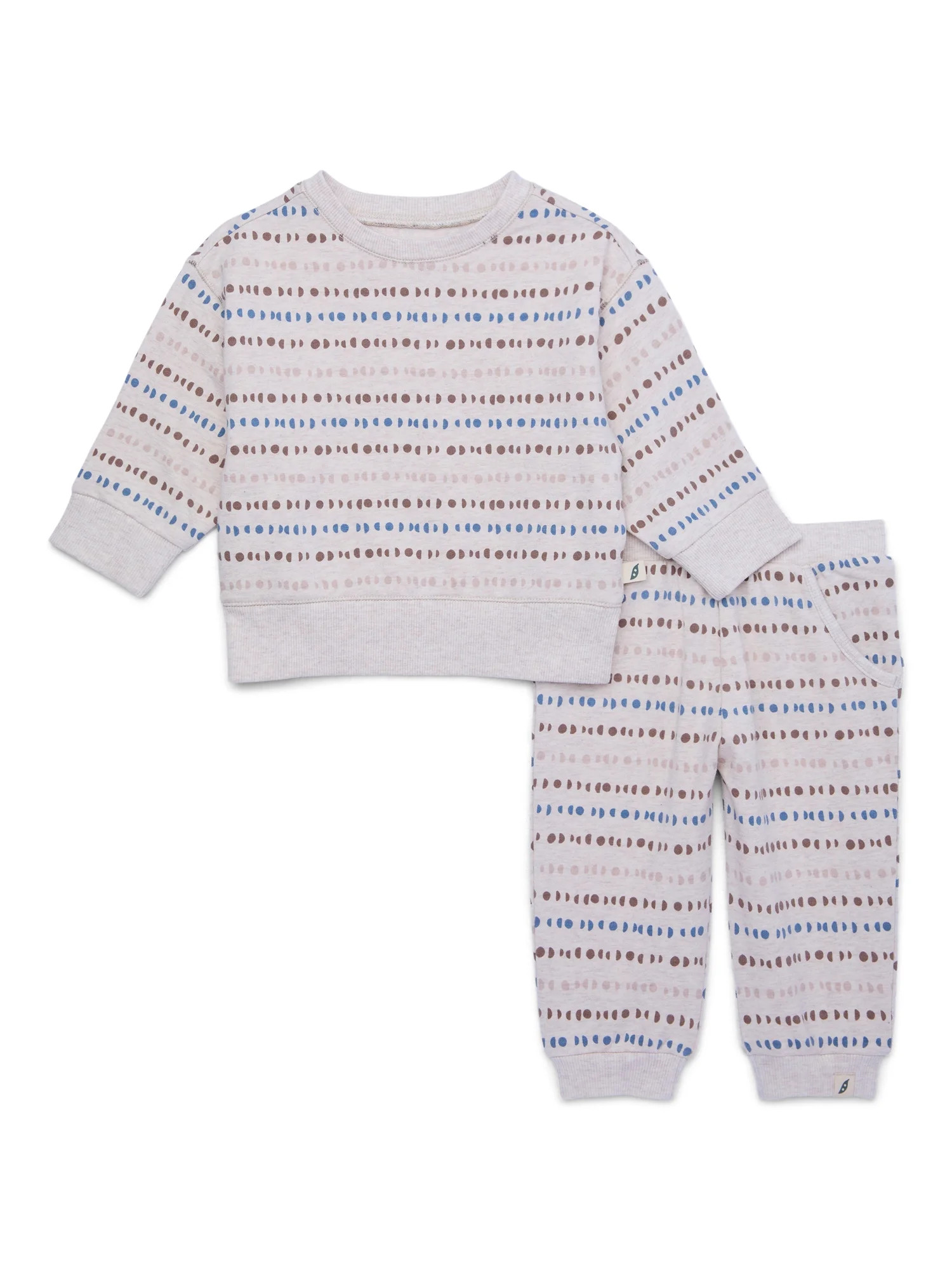 easy-peasy Baby French Terry Sweatshirt and Jogger Outfit Set, 2-Piece, Sizes 0-24 Months | Walmart (US)