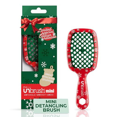 UNbrush Mini Holiday Hair Brush for Pain-Free Brushing On All Wet/Dry Hair Types — Mini UNbrush Detangling Brush with Durable Anti-Static Bristles, Lightweight & Vented — Christmas Hair Care Gifts | Amazon (US)