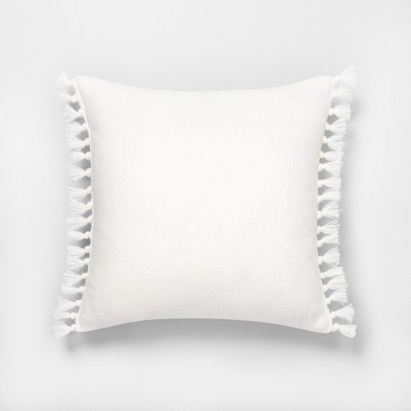 Knotted Fringe Throw Pillow Sour Cream - Hearth & Hand™ with Magnolia | Target