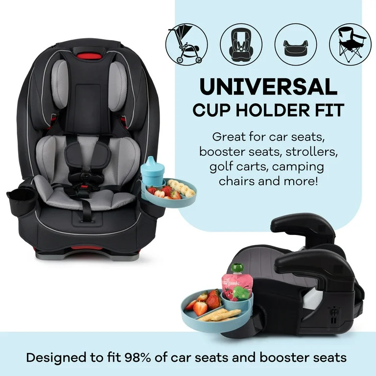 Hoovy Travel Snacker, Toddler Car Seat Snack Tray, Mess Free, Aquamarine, unisex | Walmart (US)
