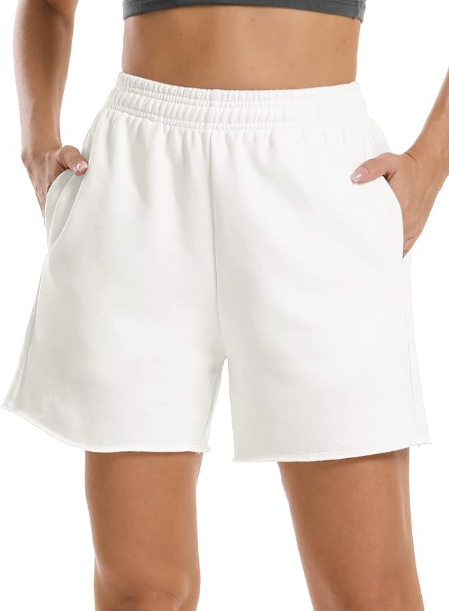 Stelle Women's Sweat Shorts Casual Drawstring Shorts Comfy Cotton High Waisted Workout Lounge Sho... | Amazon (US)