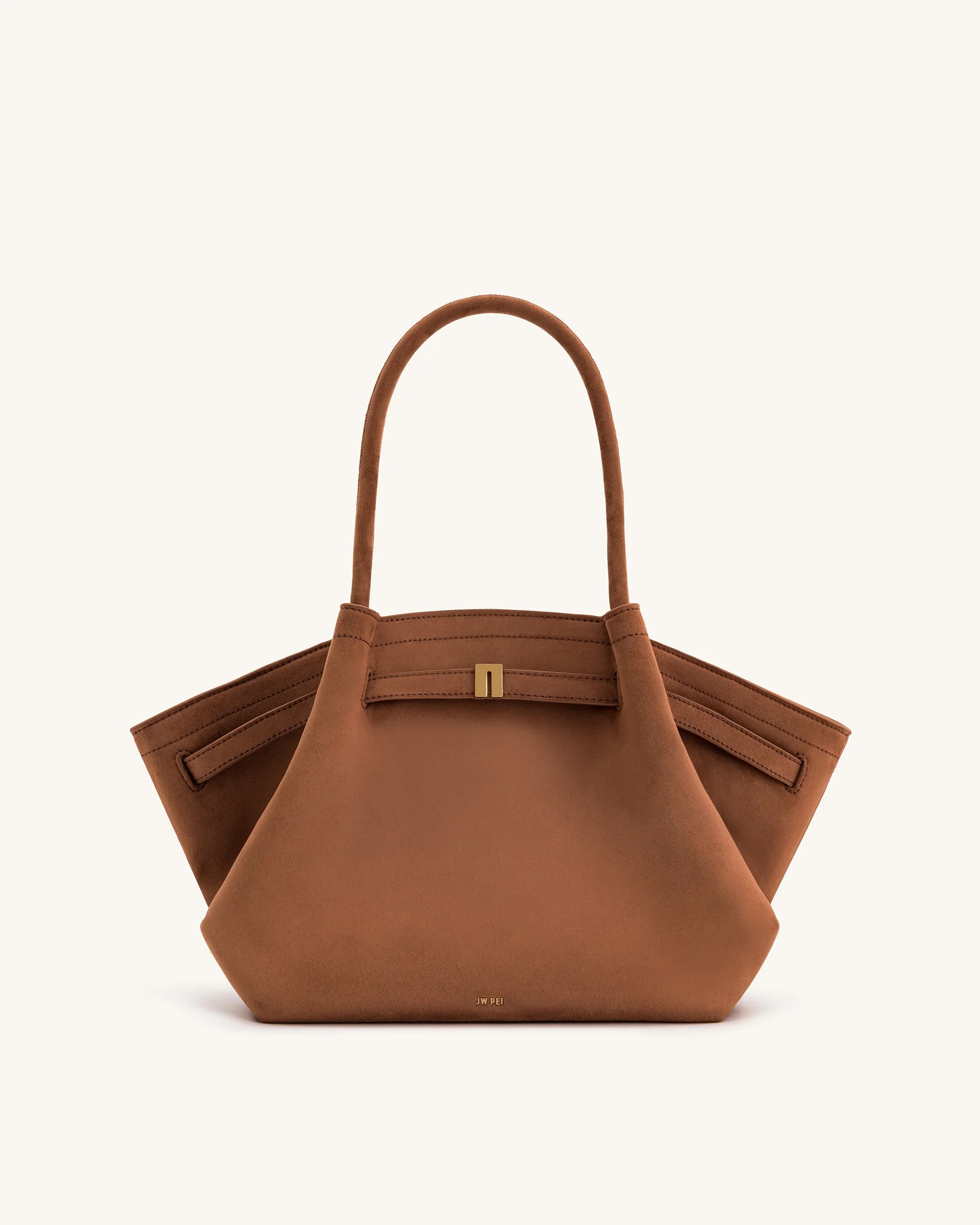 Hana Medium Faux Suede Tote Bag - Brown | JW PEI US