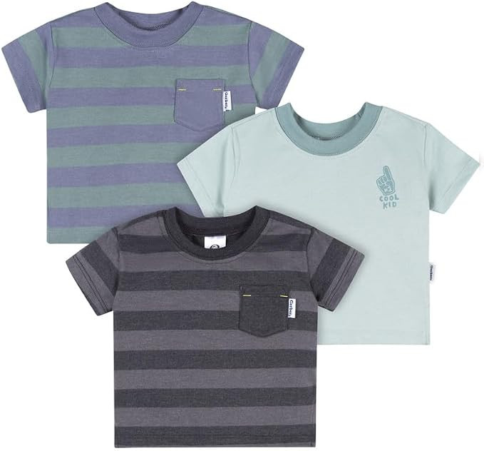 Gerber Baby Boys' and Toddler 3-Pack Short Sleeve Pocket Tees | Amazon (US)