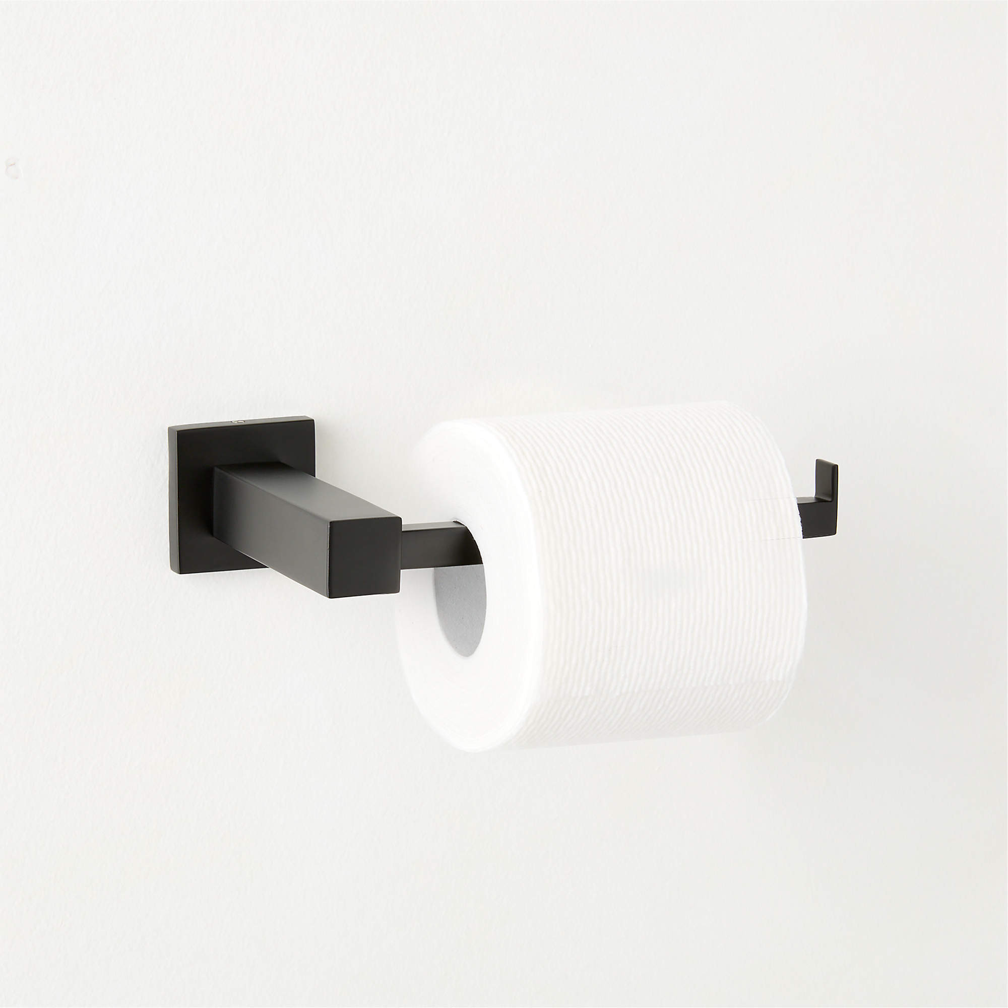 Jones Matte Black Wall-Mounted Toilet Paper Holder | CB2 | CB2
