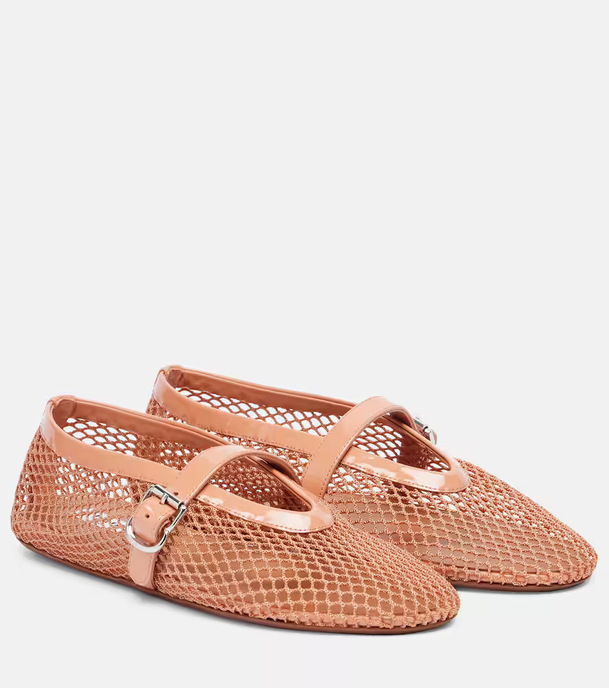 Alaia Fishnet ballet flats | Mytheresa (UK)
