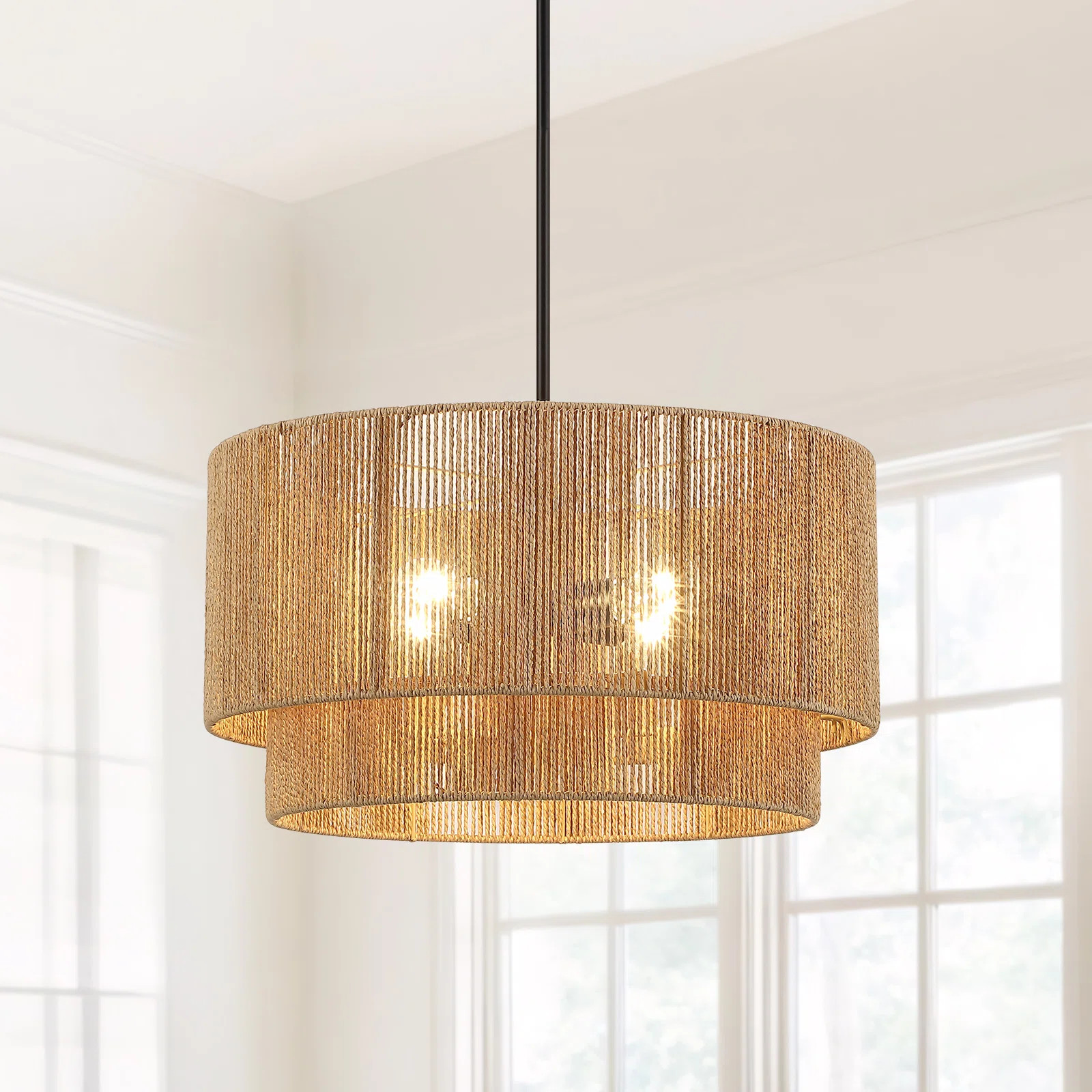 Nekoosa 4 - Light 22in Hand-Woven Drum Chandelier | Wayfair North America