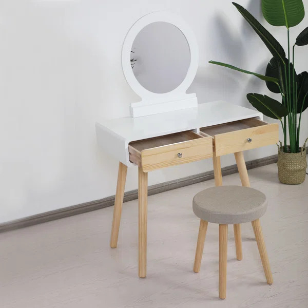 Bevilacqua 31.5'' Wide Vanity Set with Stool and Mirror | Wayfair North America