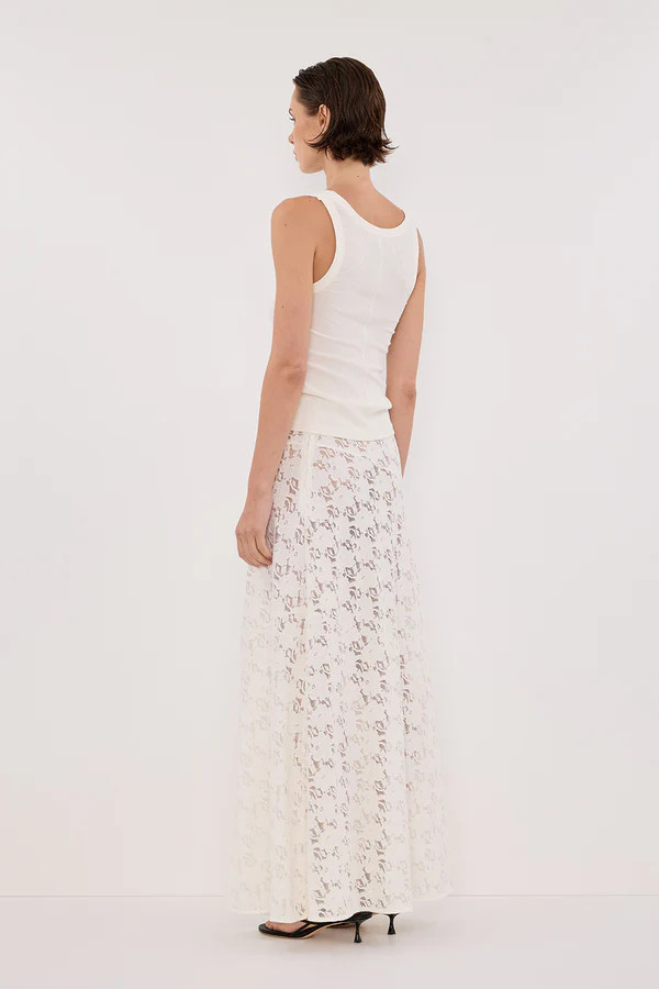 LOULA WHITE LACE SKIRT | DISSH