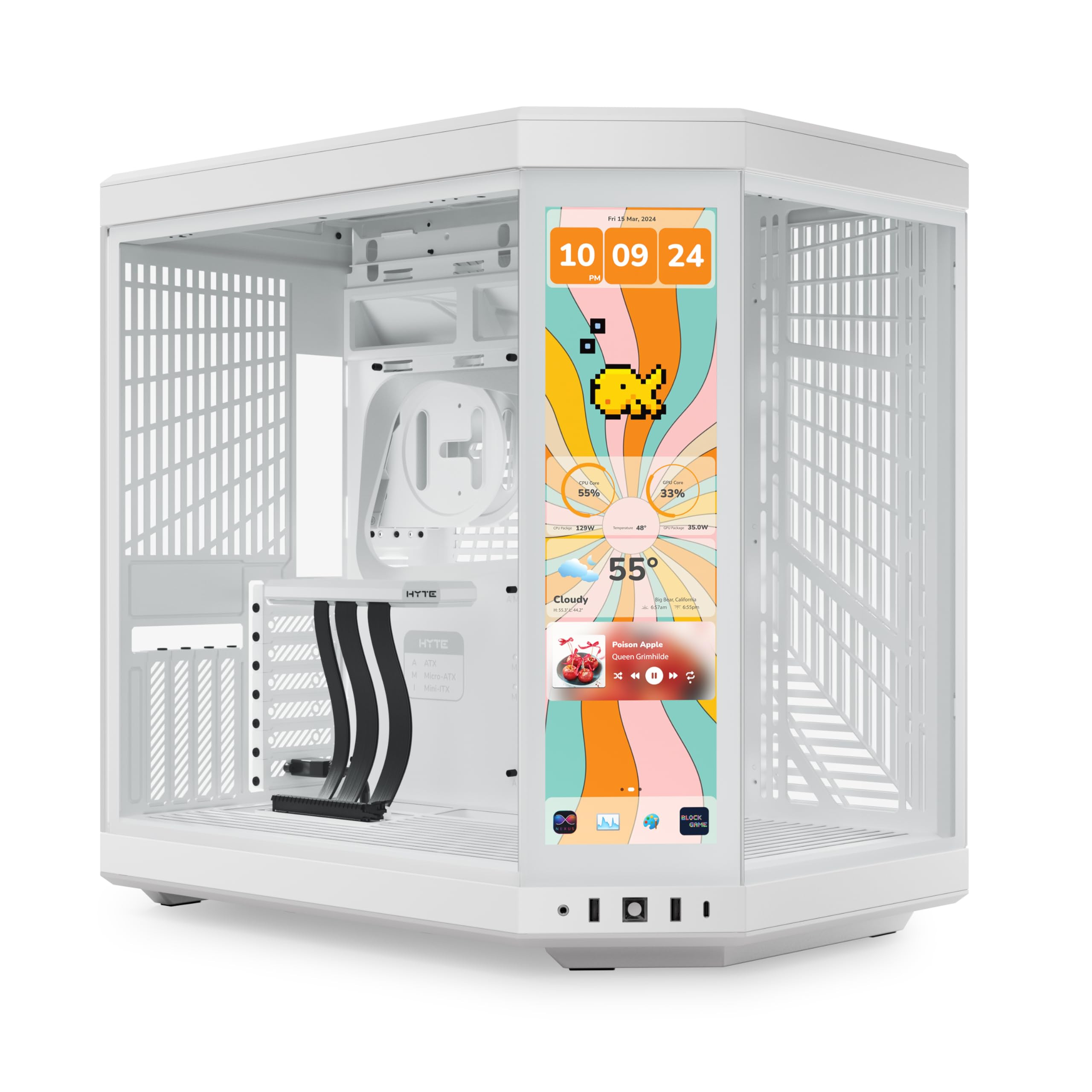 HYTE Y70 Touch Infinite Dual Chamber ATX Mid Tower Modern Aesthetic Case with Integrated 2.5K LCD... | Amazon (US)