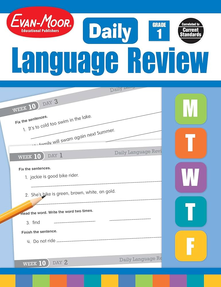 Evan-Moor Daily Language Review, Grade 1, Activities, Homeschooling and Classroom Resource Workbo... | Amazon (US)
