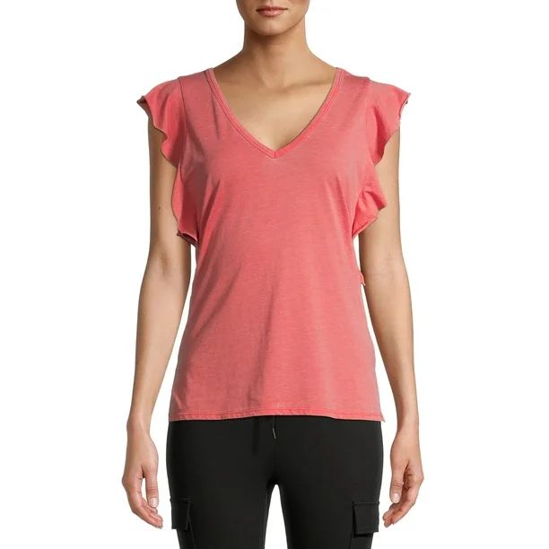 Time and Tru Women's Ruffle Sleeve Tank | Walmart (US)