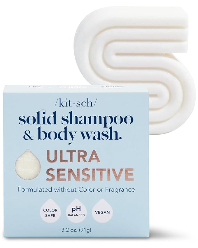 Kitsch 2-in-1 Shampoo Bar & Body Wash Bar for Sensitive Scalp & Skin, Made in US, Ultra Sensitive... | Amazon (US)