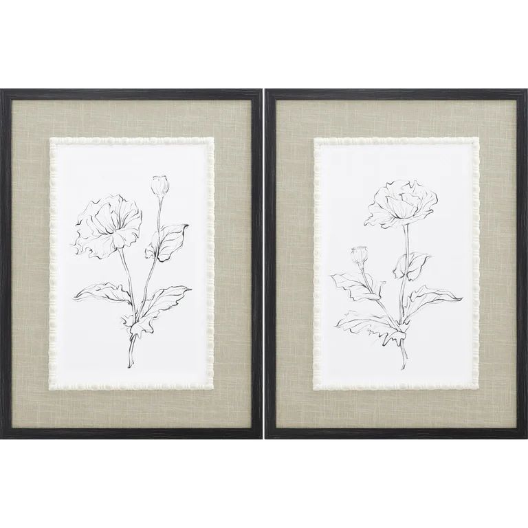 My Texas House Botanical Sketches 2 Piece Set Framed Art 18" x 24" - Walmart.com | Walmart (US)