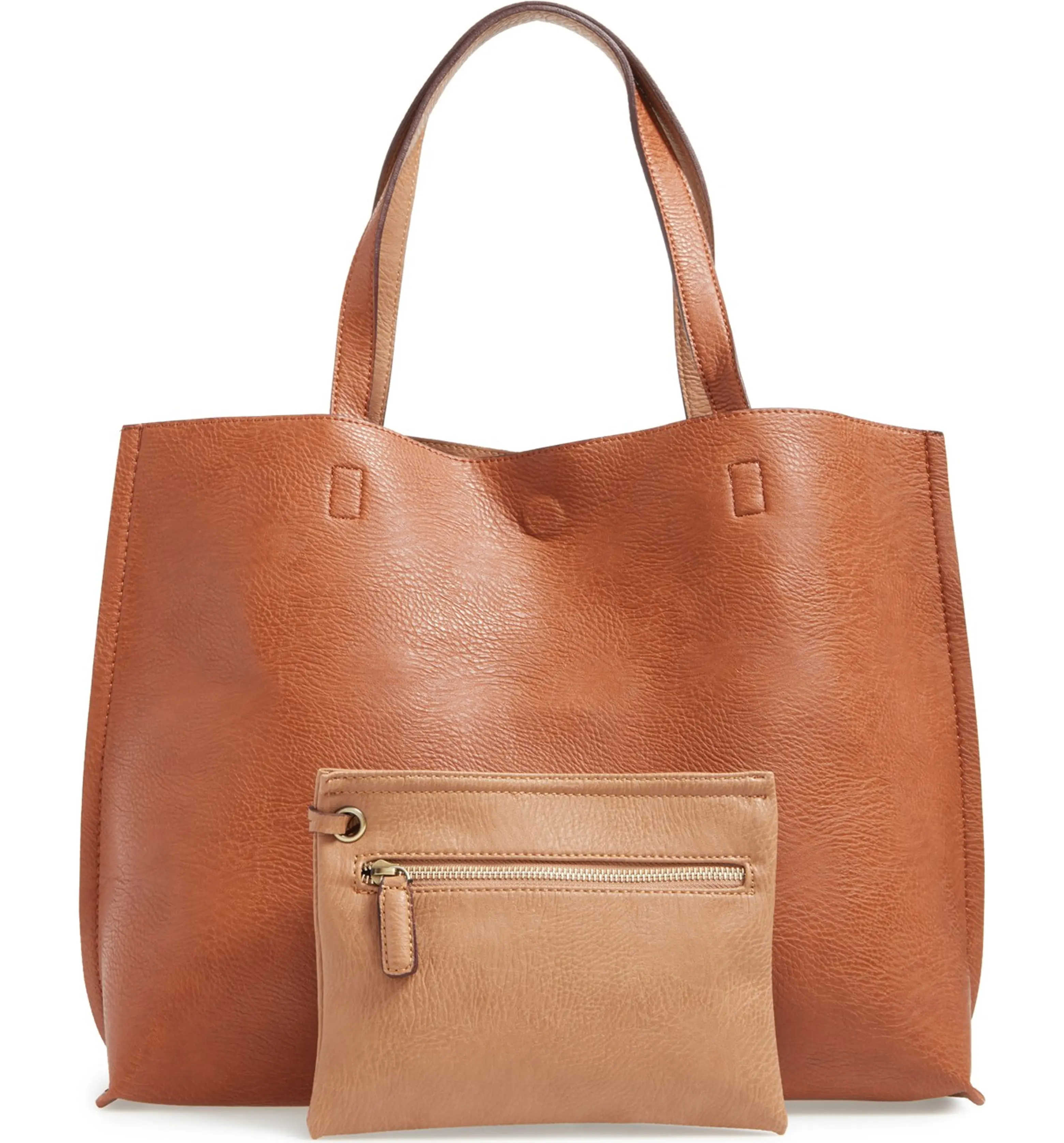 Reversible Faux Leather Tote & Wristlet | Nordstrom