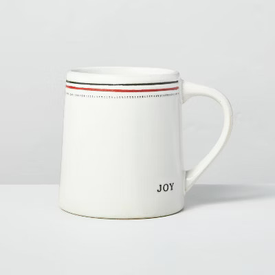 13oz Merry & Joy Holiday Stripes Stoneware Mugs Red/Green - Hearth & Hand™ with Magnolia | Target