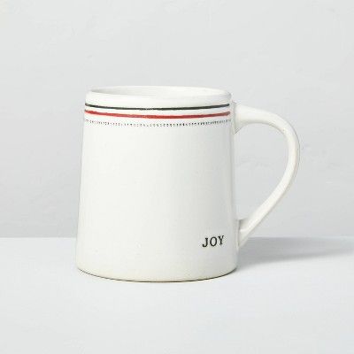 13oz Merry & Joy Holiday Stripes Stoneware Mugs Red/Green - Hearth & Hand™ with Magnolia | Target