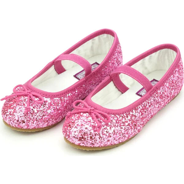 Victoria Sparkle Glitter Flat, Fuchsia - L'Amour Shoes | Maisonette | Maisonette