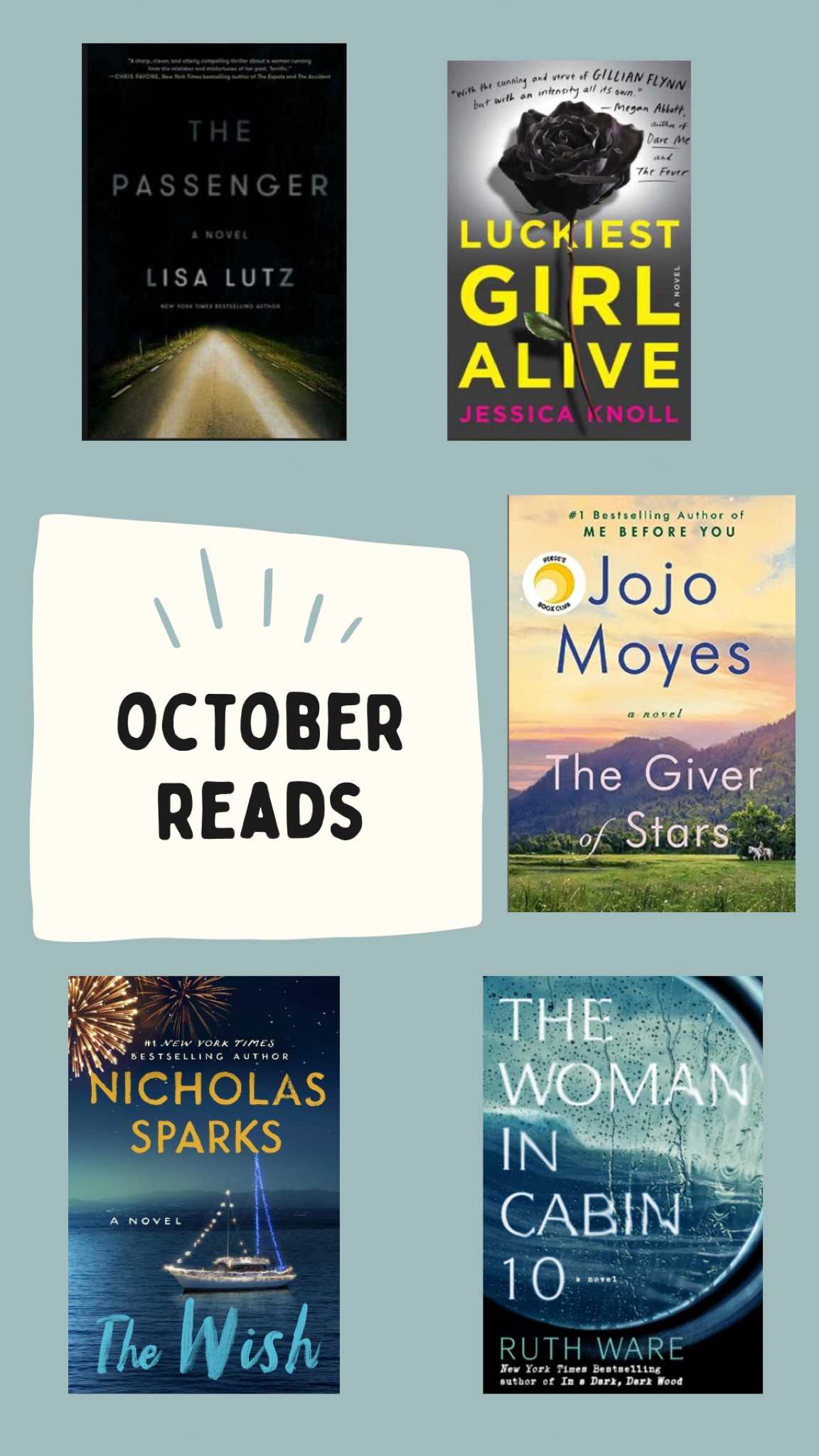 Book club picks
Beach reads
Thrillers
Romance


#LTKGiftGuide #LTKHoliday #LTKtravel