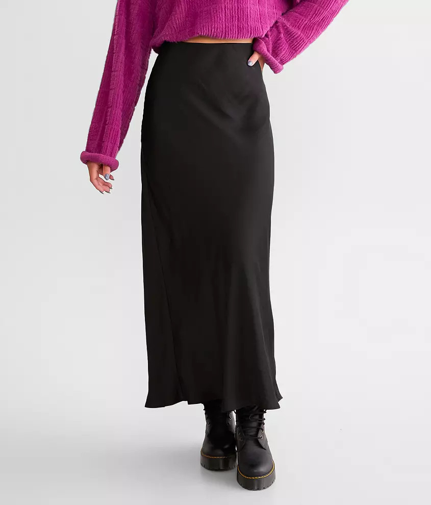 Europa Satin Maxi Skirt | Buckle