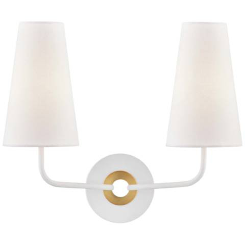 Mitzi Merri 13 1/2" High 2-Light White Wall Sconce | Lamps Plus