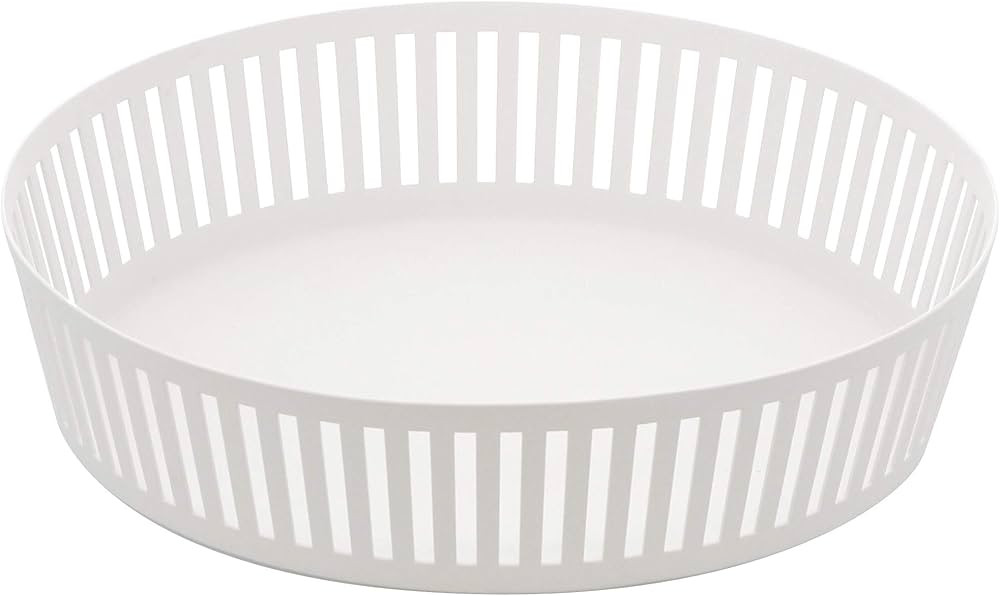 Yamazaki Home Tower Striped Steel Fruit Basket – Kitchen Storage Produce Holder White | Amazon (US)