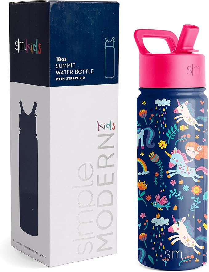 Simple Modern Kids Water Bottle with Straw Lid | Insulated Stainless Steel Reusable Tumbler for T... | Amazon (US)