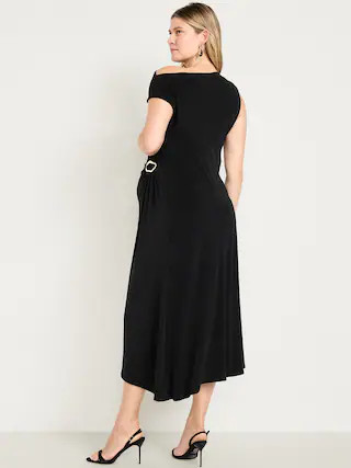 Maternity Asymmetrical Twist Drape Dress | Old Navy (CA)