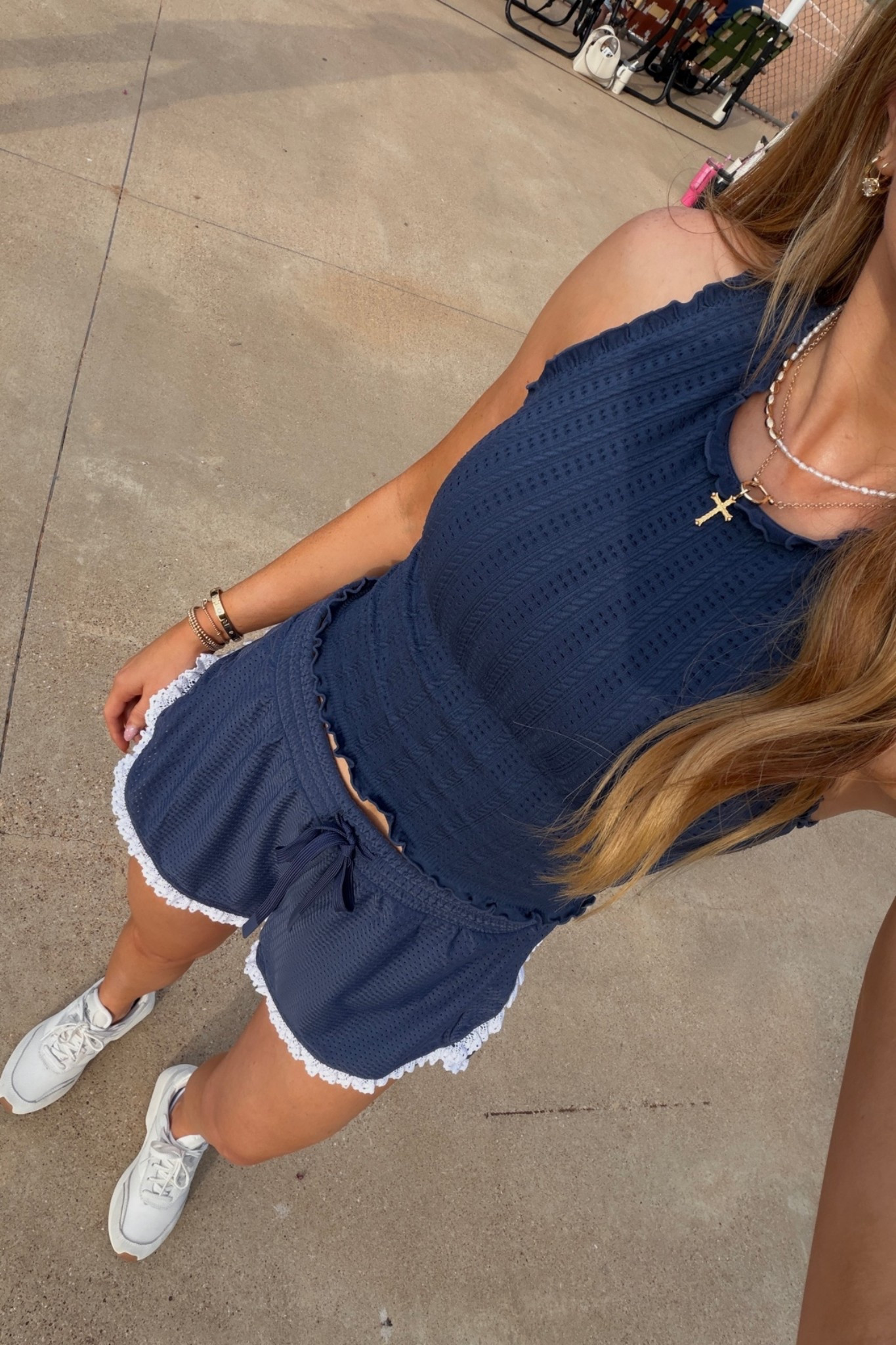 Target set wearing small and the shorts and extra small in the bra tank
