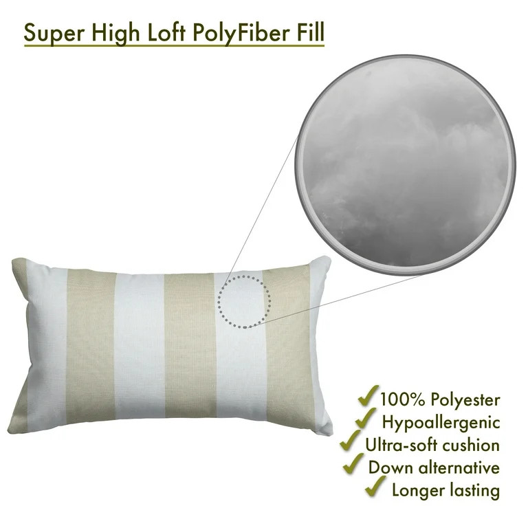 Majestic Home Goods Vertical Stripe Indoor Outdoor Small Decorative Throw Pillow | Walmart (US)