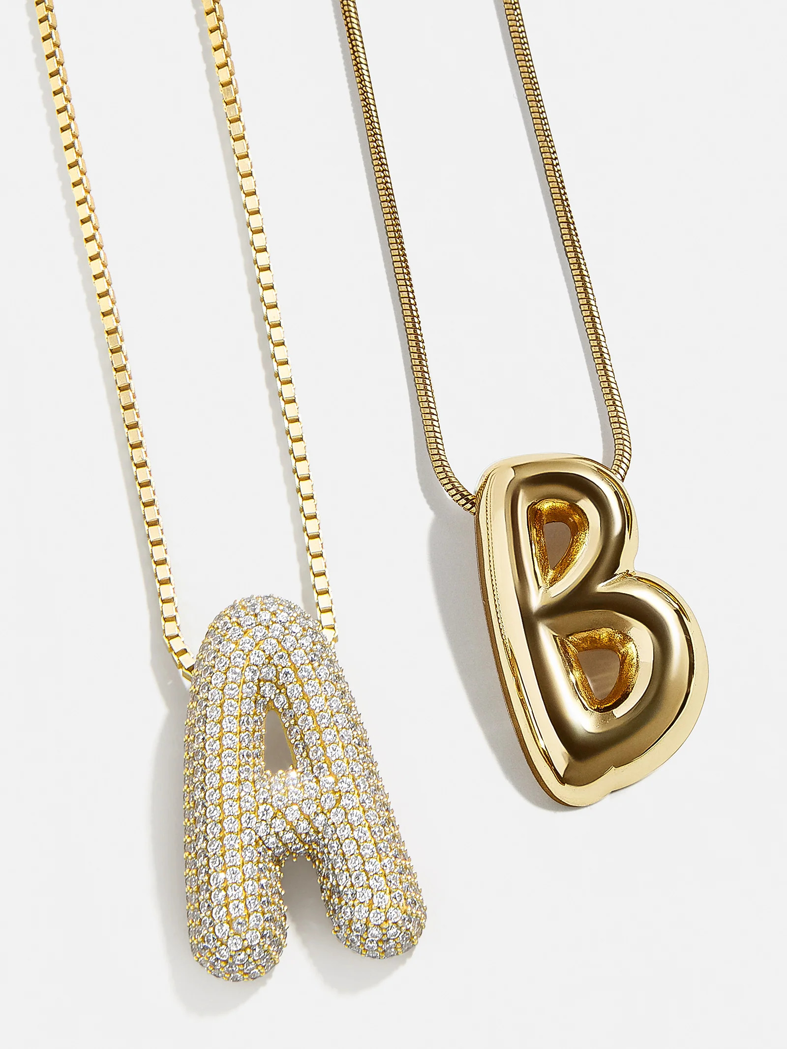 18K Gold Bubble Initial Necklace - 18K Gold Plated Sterling Silver | BaubleBar (US)