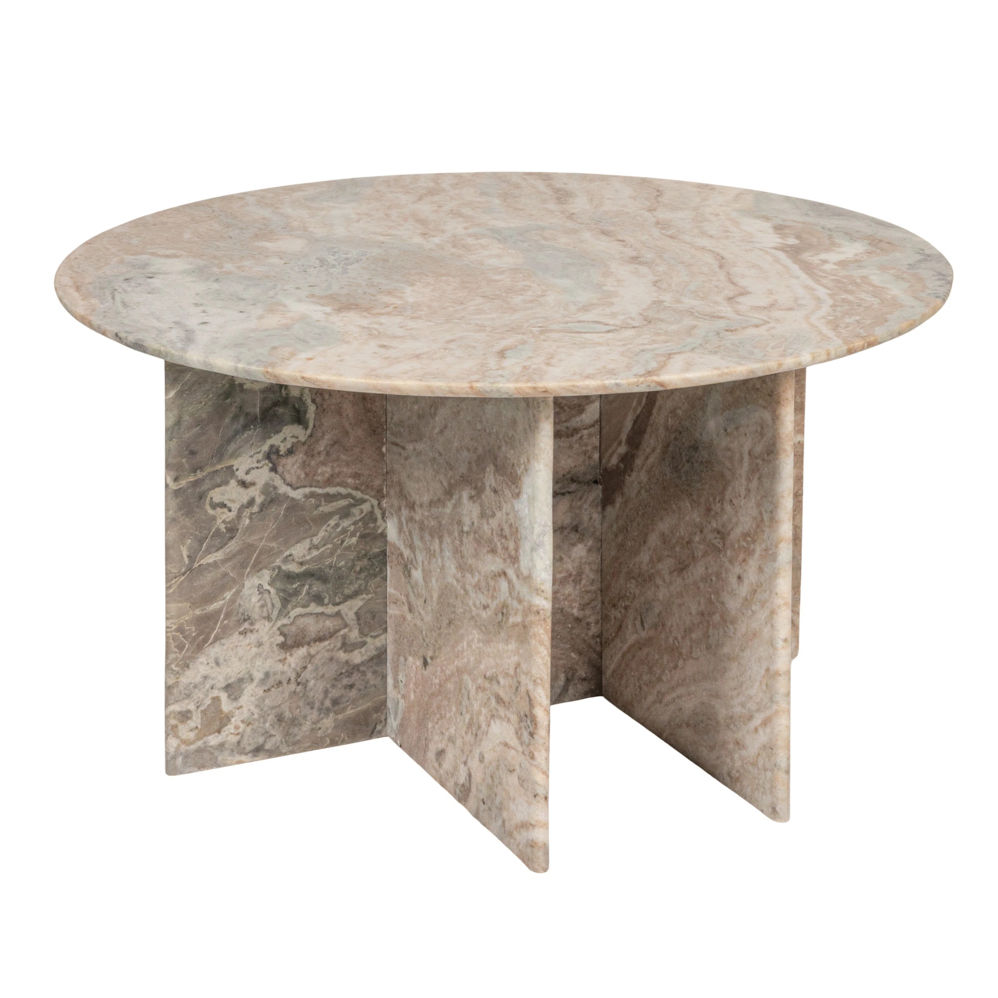 Remy Marble Round Table with Interlocking Base, Mint | Wayfair North America